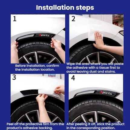 2pcs Car Wheel Arch Anti-Collision Strip Universal Car Anti-Scratch Sticker