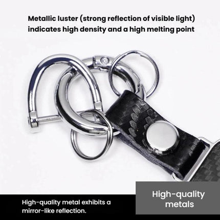 Carbon Fiber Pattern Car Keychain Metal Key Ring