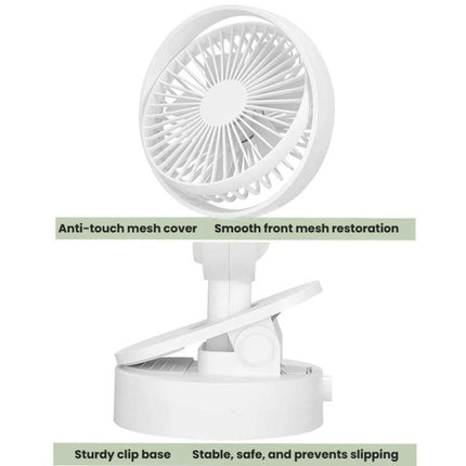 F5 Desktop Oscillating Clip Fan USB Charging Tabletop Mini Fan, F5