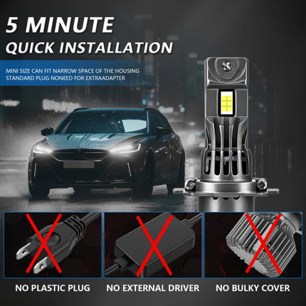 2pcs/Pack 6500K Focused Beam Plug-And-Play Car Headlight With Fan, Z08 H7, Z08 H4, Z08 H11, Z08 9005, Z08 9006