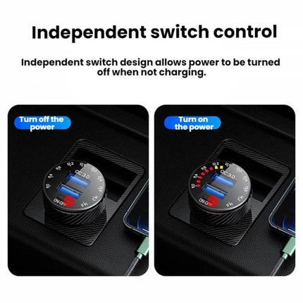 Car Cigarette Lighter LED Indicator USB Charger With Switch
