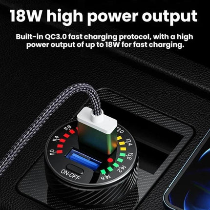 Car Cigarette Lighter LED Indicator USB Charger With Switch
