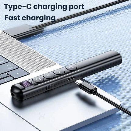 Digital Display Rechargeable Presentation Remote Laser Pointer RF 2.4GHz 100M Control Range