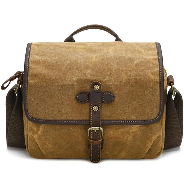 Waxed Canvas Camera Messenger Bag with Adjustable Dividers for DSLR Photography and Travel, L Dusty Yellow, L Army Green, S Army Green, S Dusty Yellow, S Deep Gray