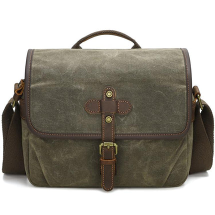 Waxed Canvas Camera Messenger Bag with Adjustable Dividers for DSLR Photography and Travel, L Dusty Yellow, L Army Green, S Army Green, S Dusty Yellow, S Deep Gray