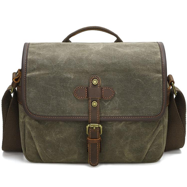 Waxed Canvas Camera Messenger Bag with Adjustable Dividers for DSLR Photography and Travel, L Dusty Yellow, L Army Green, S Army Green, S Dusty Yellow, S Deep Gray