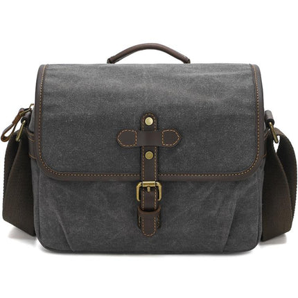 Waxed Canvas Camera Messenger Bag with Adjustable Dividers for DSLR Photography and Travel, L Dusty Yellow, L Army Green, L Deep Gray, S Army Green, S Dusty Yellow, S Deep Gray