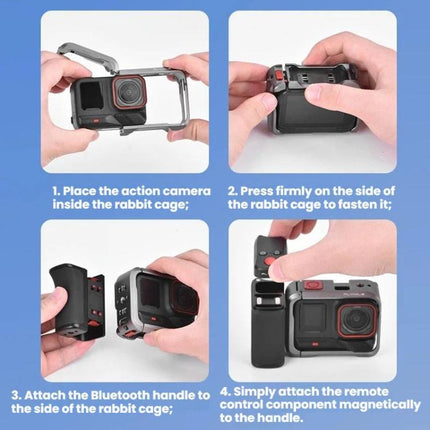 For Insta360 Ace Pro / 2 / X5 Flymile Magnetic Quick-Release Action Camera Street Shooting Handle