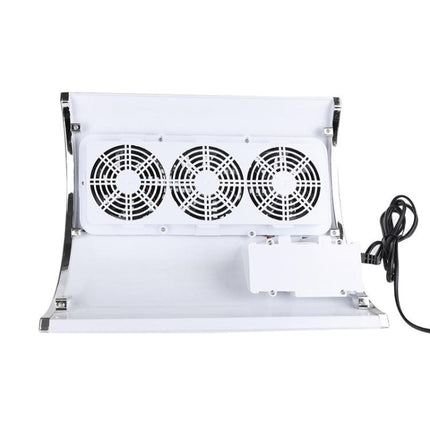 BLUEQUE BQ-858-5 Desktop Nail Dust Collector With Hand Rest Filter Mesh Triple-Fan Nail Dust Collector, US Plug, EU Plug