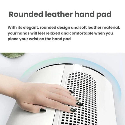 BLUEQUE BQ-858-5 Desktop Nail Dust Collector With Hand Rest Filter Mesh Triple-Fan Nail Dust Collector, US Plug, EU Plug