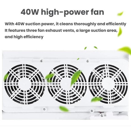 BLUEQUE BQ-858-5 Desktop Nail Dust Collector With Hand Rest Filter Mesh Triple-Fan Nail Dust Collector, US Plug, EU Plug