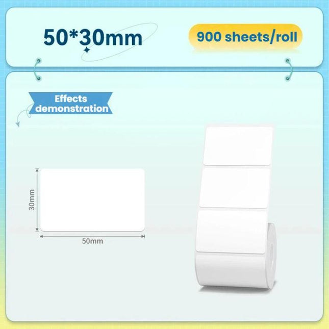 For NIIMBOT K3/K3W Thermal Label Paper, T50x30mm-900pcs, T25x15mm/3L-4800pcs, T30x15mm/2L-3320pcs, T40x30mm-900pcs, T40x60mm/2L-1000pcs, T60x40mm-690pcs