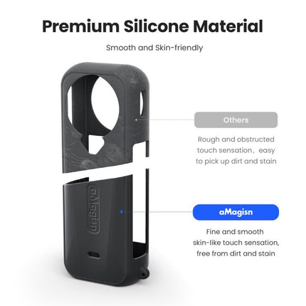 For Insta360 X4 Air Camera, aMagisn Silicone Case Black, aMagisn Silicone Case Gray, aMagisn Silicone Case & Lens Cap Black, aMagisn Silicone Case & Lens Cap Gray