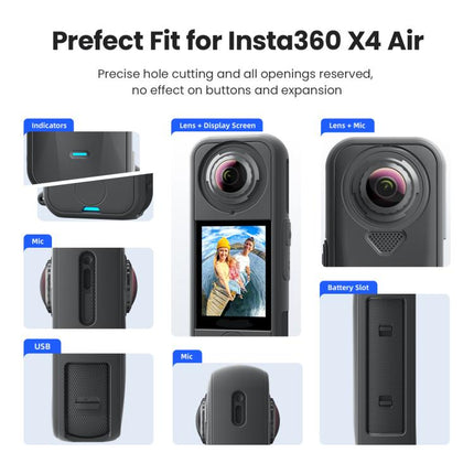 For Insta360 X4 Air Camera, aMagisn Silicone Case Black, aMagisn Silicone Case Gray, aMagisn Silicone Case & Lens Cap Black, aMagisn Silicone Case & Lens Cap Gray