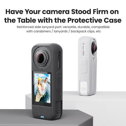 For Insta360 X4 Air Camera, aMagisn Silicone Case Black, aMagisn Silicone Case Gray, aMagisn Silicone Case & Lens Cap Black, aMagisn Silicone Case & Lens Cap Gray