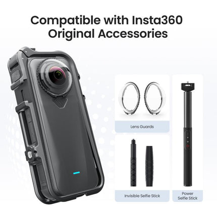 For Insta360 X4 Air AMagisn Camera Cage Plastic Expansion Frame With Windproof Foam