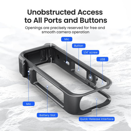 For Insta360 X4 Air AMagisn Camera Cage Plastic Expansion Frame With Windproof Foam