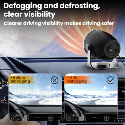 Vehicle-mounted Heater With Adjustable Fan Speed Defogging Defrosting Heater, Black 12V, Black 24V, Brown 12V, Brown 24V