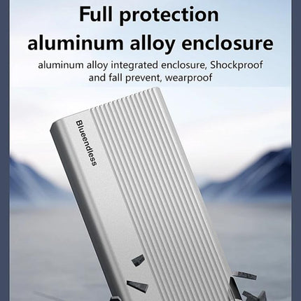 Blueendless M280U4C USB4 Portable Hard Drive Enclosure With Switch & Fan Solid-State M.2 NVMe Drive Enclosure External SSD Enclosure, M280U4C