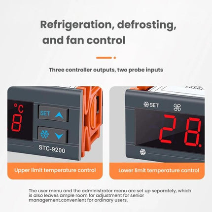 STC-9200 Microcomputer Temperature Controller - 3-Mode Output For Refrigeration, Defrost & Fan Control, Universal For Cold Storage/Chiller Units