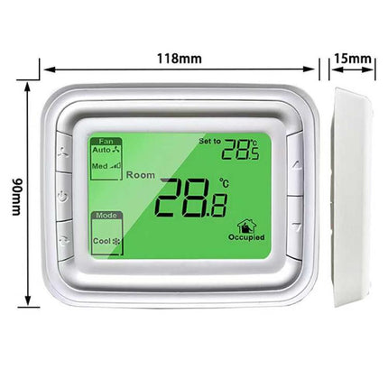 220V Digital Thermostat with Large LCD Display for FCU Air Conditioner, T6861H2WB, T6861H2WG