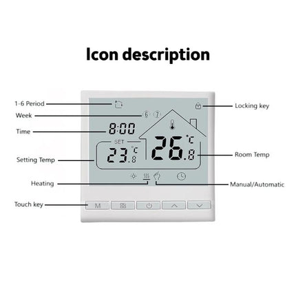 WIFI Floor Thermostat Support Tuya Smart Home App Remote Control Underfloor Heating Temperature Regulator, 220V 16A, 220V 3A