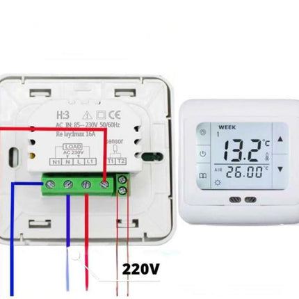 16A Floor Thermostat Underfloor Heating Temperature Regulator, No WiFi, WiFi Version