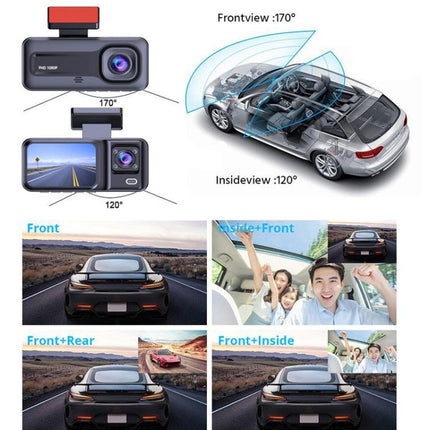 G98 HD 1080P Dash Camera Infrared DVR Recorder, Front + Inside, Front + Inside + Rear