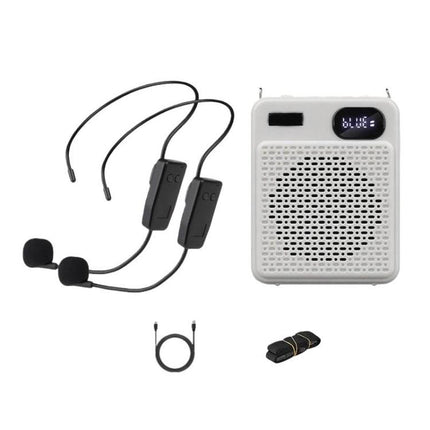 DIYO-1125 Multifunctional Outdoor High-Volume Microphone With Battery Display Teacher Classroom Voice Amplifier, Wireless Single Mic White, Wireless Single Mic Black, Wireless Single Headwear White, Wireless Single Headwear Black, Wireless Dual Mic Whi...