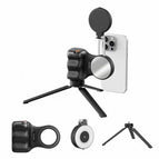 Black Camera Grip+Tripod+Black Fill Light