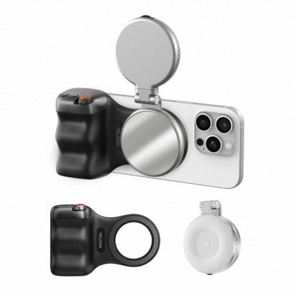 TELESIN Magnetic Phone Mounting Aid Photography Handle Remote Control Assistant, White Camera Grip+Silver Fill Light, White Camera Grip+Tripod+Silver Fill Light, White Camera Grip+White Fill Light, White Camera Grip+Tripod+White Fill Light             ...