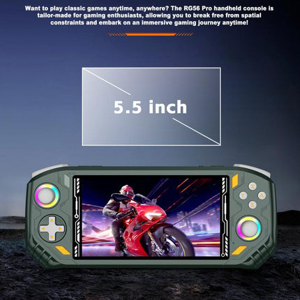 RG56 PRO 5.5-Inch Handheld Game Console EmuELEC System With HDMI TV Output WiFi Connectivity, 64G, 128G