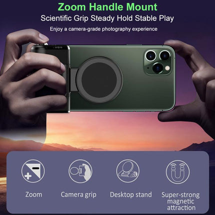 Desiontal Magnetic Phone Shooting Grip Remote Control Shooting Auxiliary Grip, Magnetic Phone Shooting Grip