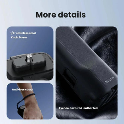 For Insta360 X5/X4 TELESIN Foldable Utility Grip Shooting Handle with Built-in Tripod