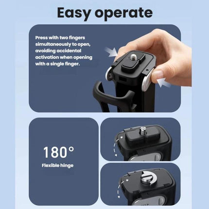 For Insta360 X5/X4 TELESIN Foldable Utility Grip Shooting Handle with Built-in Tripod