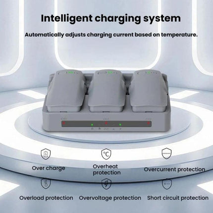 For DJI Neo 2 YX Triple Battery Charger Hub with PD 65W Fast Charging 3-Channel Power Management, 3-channel