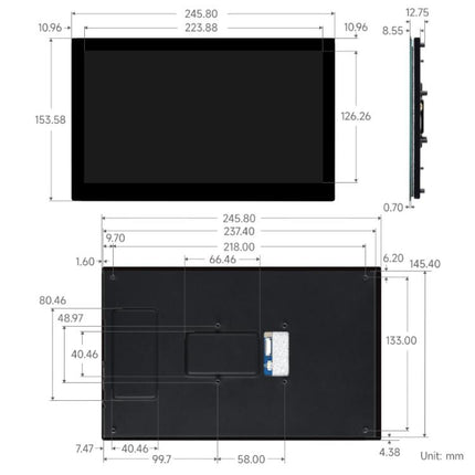 WAVESHARE 10.1-Inch DSI Tempered Glass Pane High Color Gamut Touchscreen 720 X 1280 Pixels, 32603