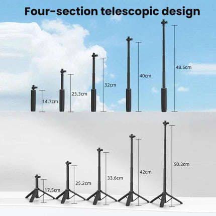 Flymile For DJI / GoPro / Insta360 Selfie Sticks Extension Tripods, 1/4 inch Version, Two-prong Version