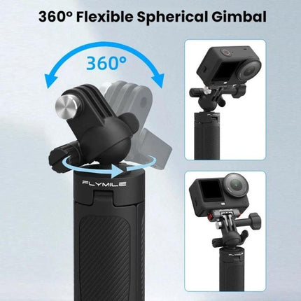 Flymile For DJI / GoPro / Insta360 Selfie Sticks Extension Tripods, 1/4 inch Version, Two-prong Version
