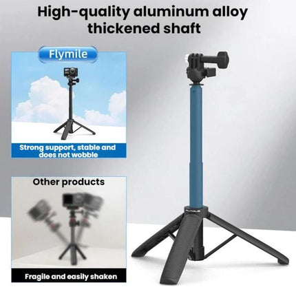 Flymile For DJI / GoPro / Insta360 Selfie Sticks Extension Tripods, 1/4 inch Version, Two-prong Version
