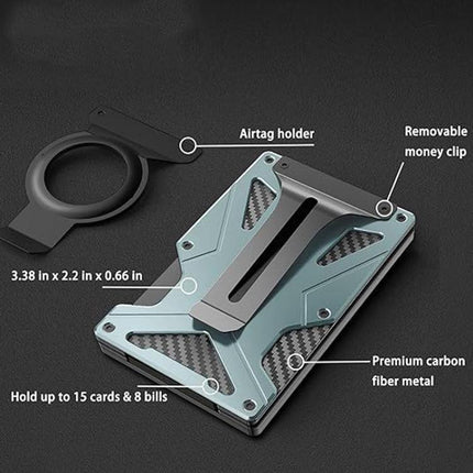 For AirTag 2nd Gen / AirTag 1st Gen Magnetic Card Holder RFID Blocking Wallet