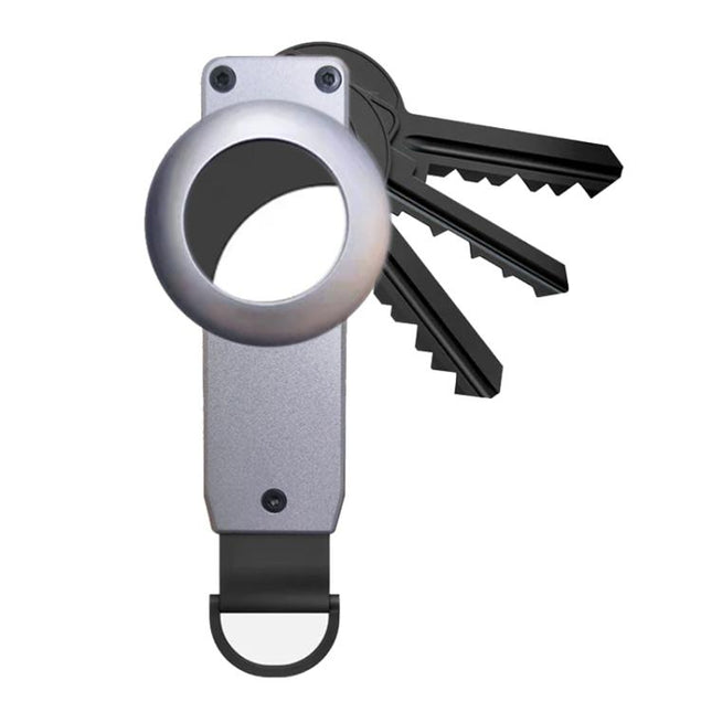 For AirTag 2nd Gen / AirTag 1st Gen Aluminum Key Holder Key Ring Organizer for 2-6 Keys Includes 2 Screwdrivers, Black, Gray, Carbon Fiber, Black Forged Carbon Fiber, Red Forged Carbon Fiber, Blue Forged Carbon Fiber