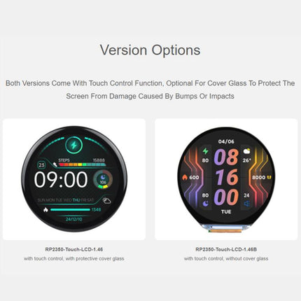 WAVESHARE RP2350 High-Performance Microcontroller Development Board Features 1.46-Inch Round Touchscreen Display, 32868