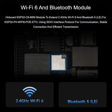 WAVESHARE ESP32-P4-WIFI6-POE-ETH Development Board Supports Power Over Ethernet (PoE), Basic Package