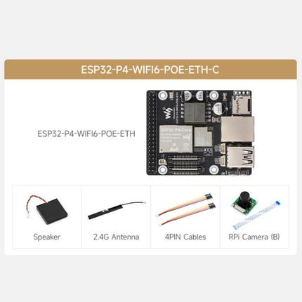 WAVESHARE ESP32-P4-WIFI6-POE-ETH Development Board Supports Power Over Ethernet (PoE), Package C