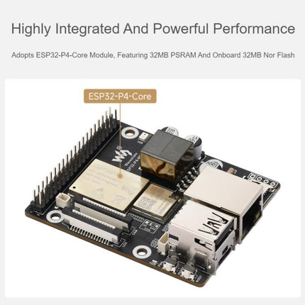 WAVESHARE ESP32-P4-WIFI6-POE-ETH Development Board Supports Power Over Ethernet (PoE), Package C