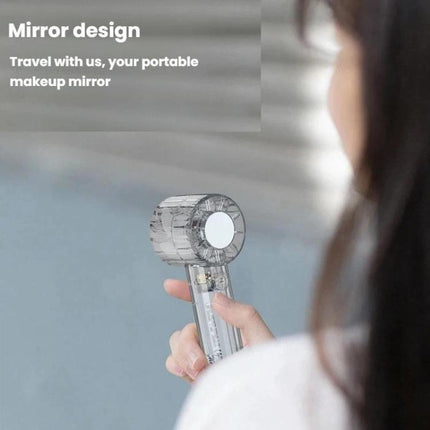 USB Charging Mirror Fan Outdoor Handheld Mini Fan With Carabiner Clip