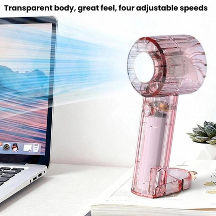 USB Charging Mirror Fan Outdoor Handheld Mini Fan With Carabiner Clip