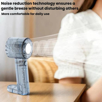 USB Charging Mirror Fan Outdoor Handheld Mini Fan With Carabiner Clip