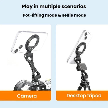 Cold Shoe Magnetic Folding Phone Holder Camera Horizontal Vertical Shooting Live Streaming Photography Stand, Holder
